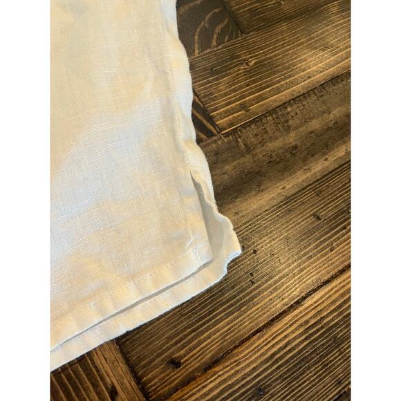 FLAX Thin White Linen Pants Large Elastic Waist Lagenlook Leg Pull On Beachy - Picture 11 of 12